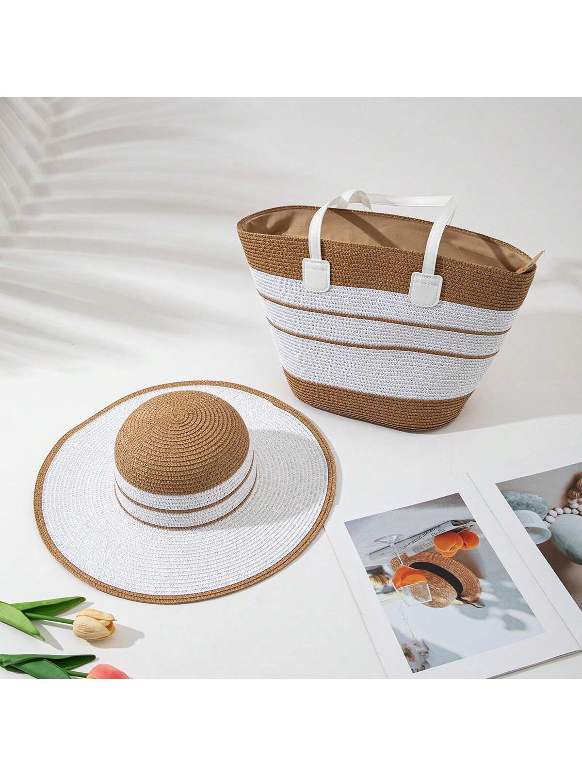 Beach hat and bag set