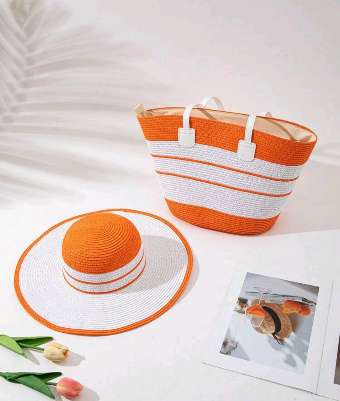 Beach hat and bag set