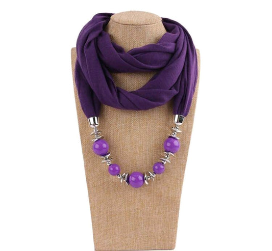 Plain scarf statement necklaces