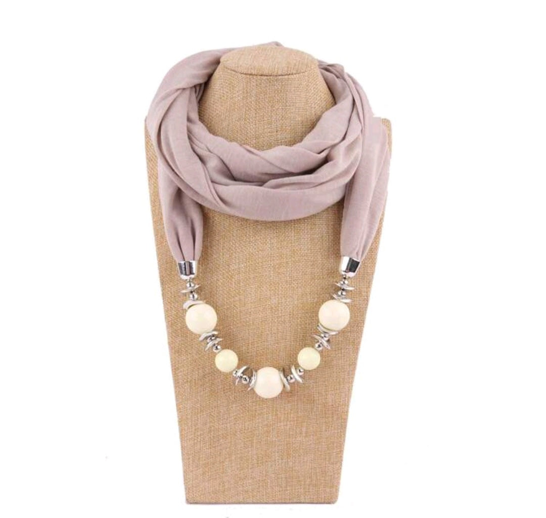 Plain scarf statement necklaces