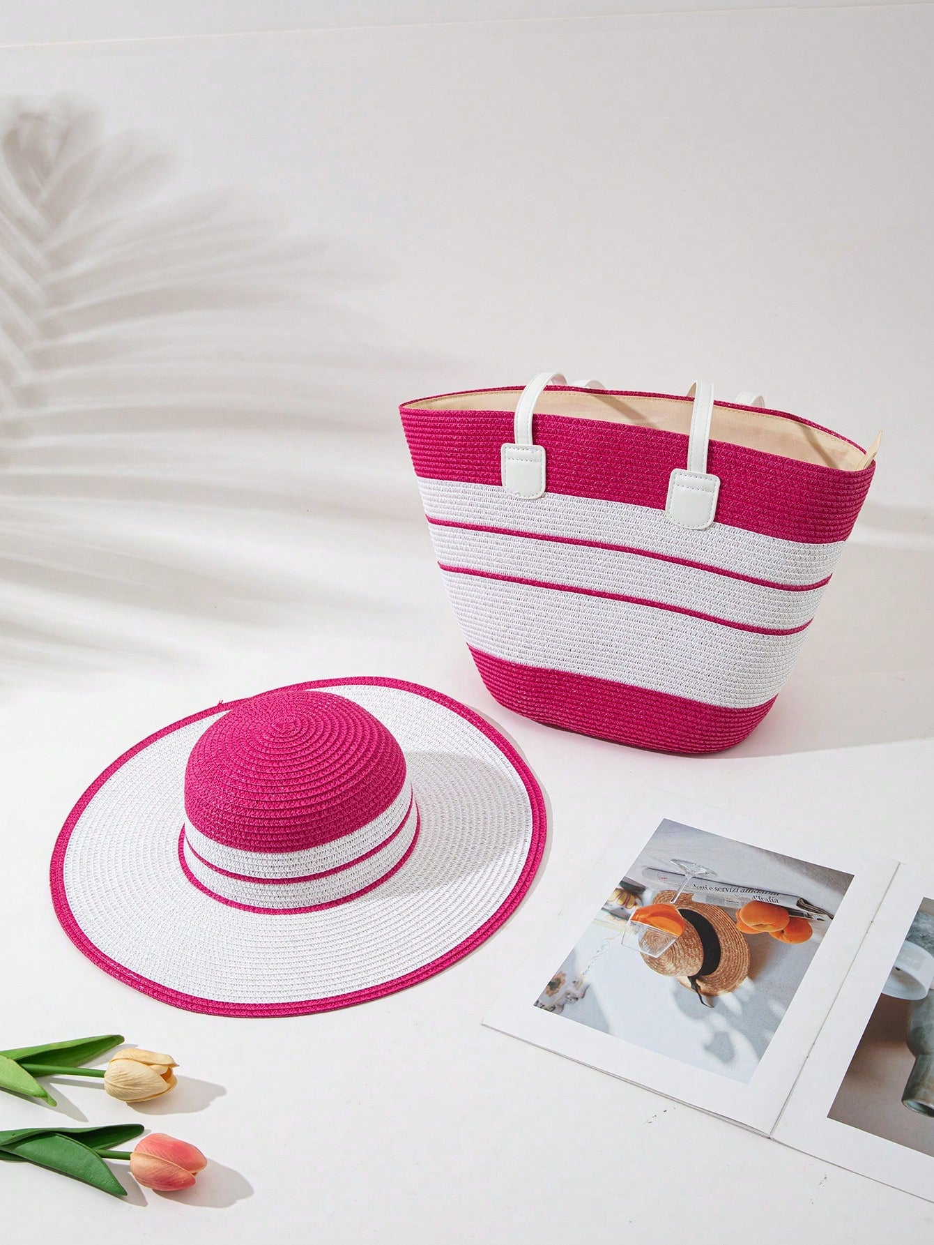 Beach hat and bag set
