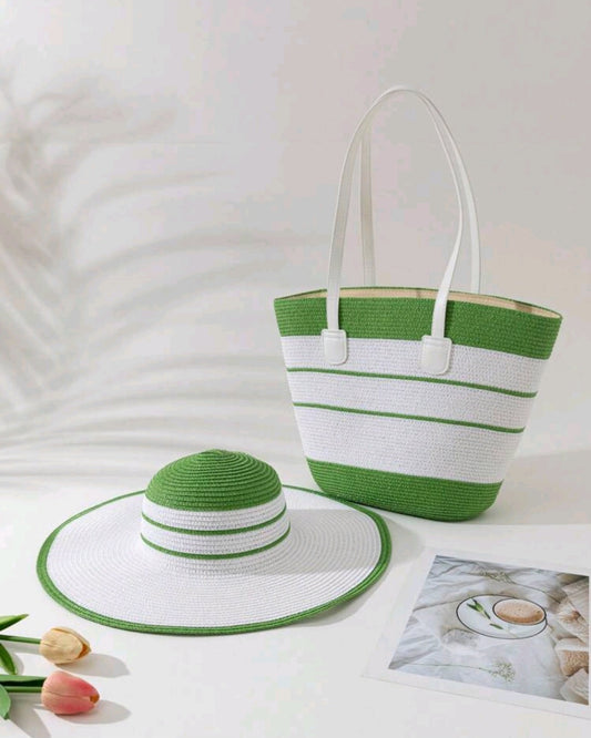 Beach hat and bag set