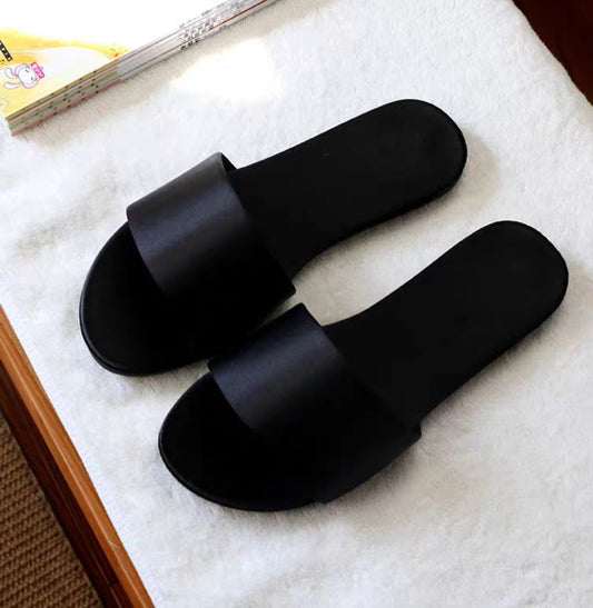 Woman summer silk slippers