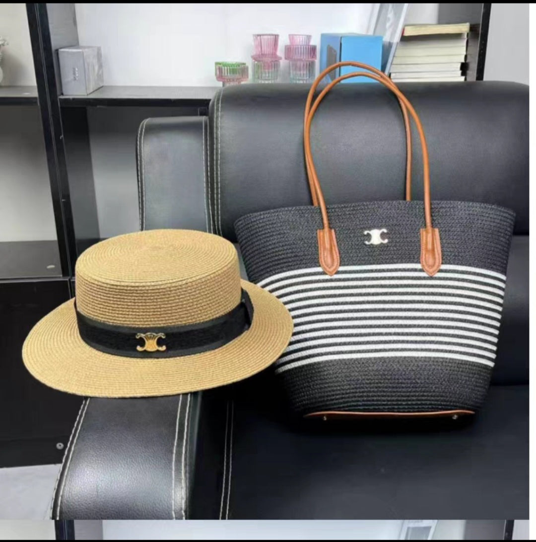Elegant hat and bag set