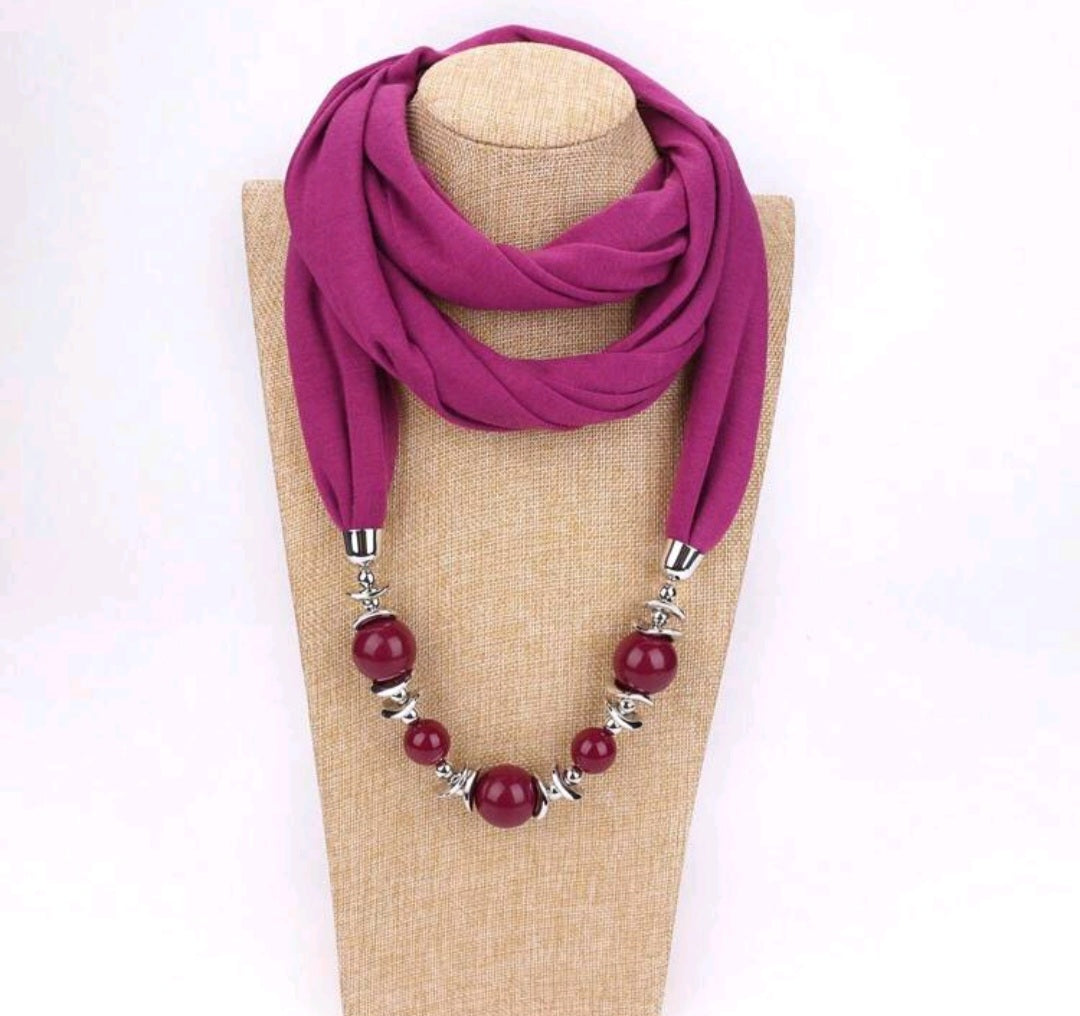 Plain scarf statement necklaces