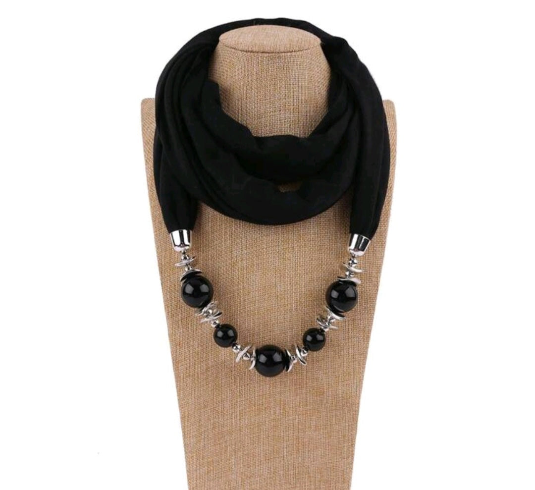 Plain scarf statement necklaces