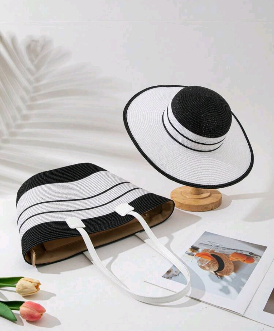 Beach hat and bag set